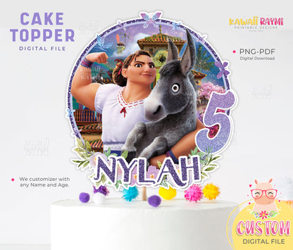 Encanto Cake Topper printable, Luisa Encanto Centerpiece, Encanto BIRTHDAY,Encanto diy cake