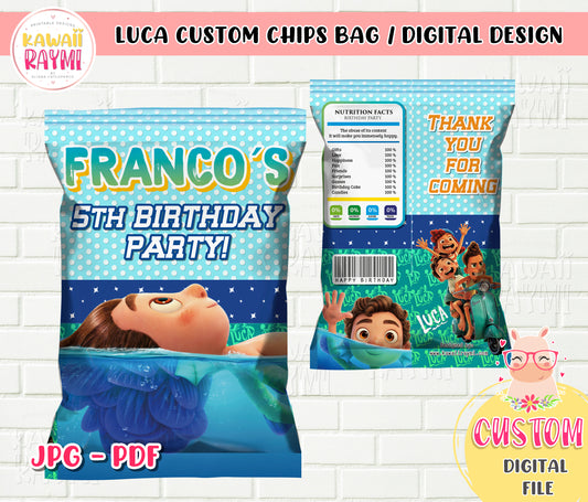Luca Disney custom Chips bag -LUCA custom chips bag DIGITAL FILE
