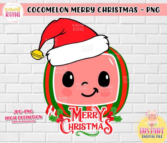 Cocomelon Merry Christmas, Candy, mistletoe PNG / Digital download / Sublimation download, cocomelon santa hat