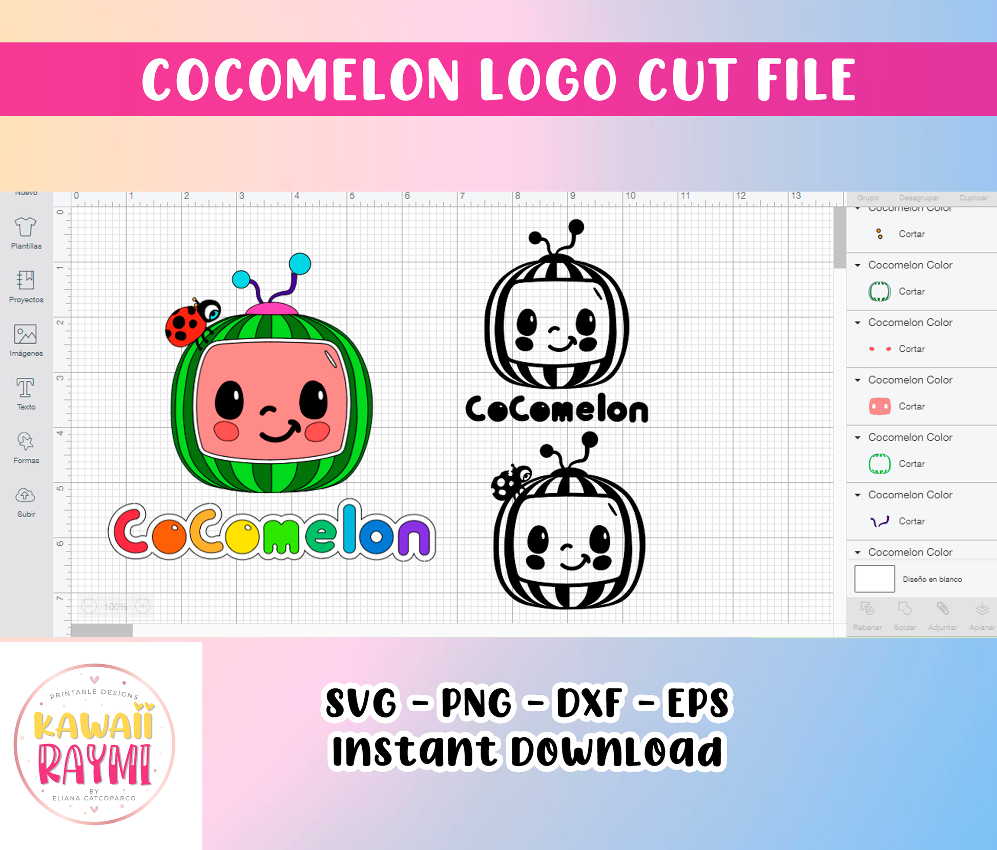 Logotipo personalizado cocomelon, logotipo de cumpleaños cocomelon – Kawaii  Raymi
