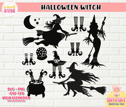 Paquete grande de SVG de Halloween, archivos de corte halloween, fantasma, bruja, zombies, svg, png, dxf, cricut, día de halloween svg