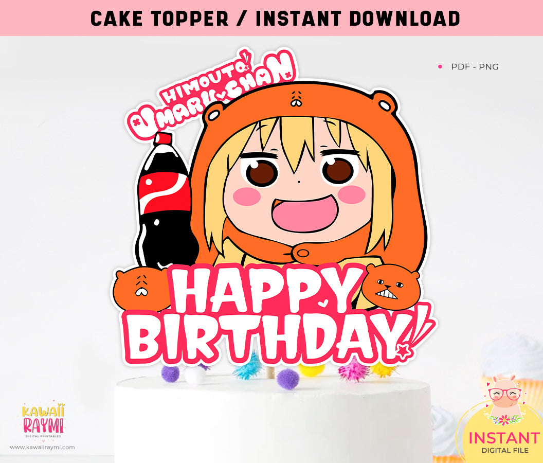 Himouto Umaru-Chan Cake Topper - Instant Download