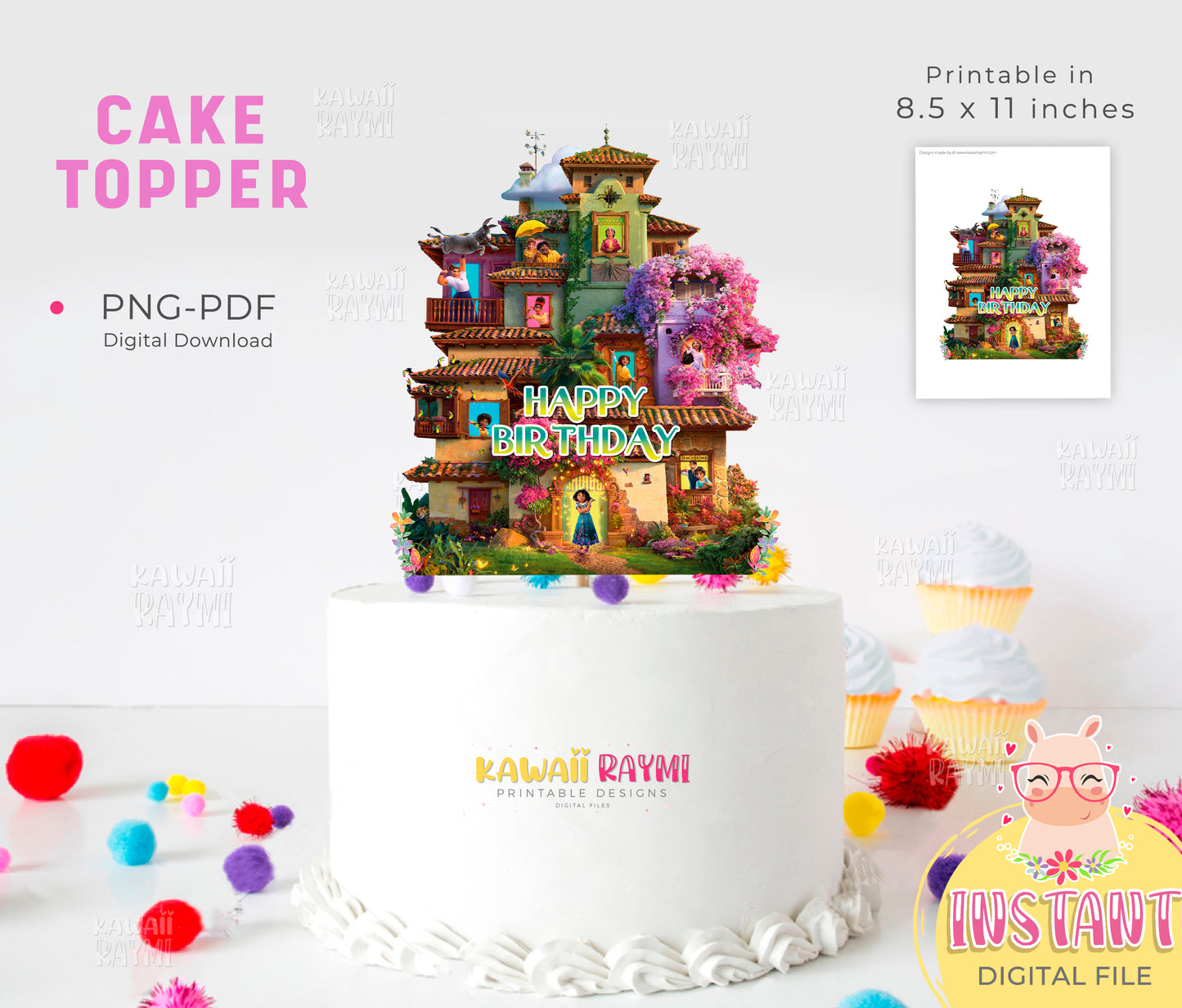 Encanto casita Madrigal cake topper happy birthday, Encanto birthday party, Encanto happy birthday cake topper, Instant download