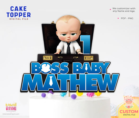Adorno de pastel personalizado bebé jefe