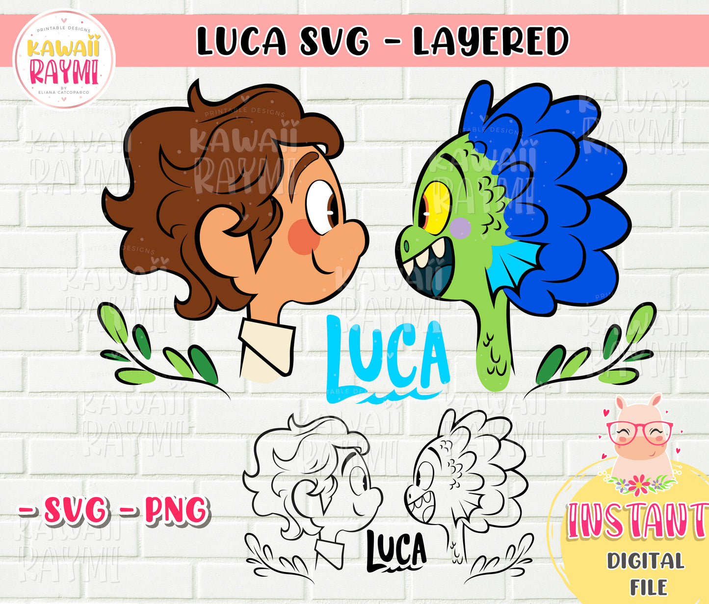 LUCA SVG-PNG - Cut File -Cricut-Luca Disney-Instant Download