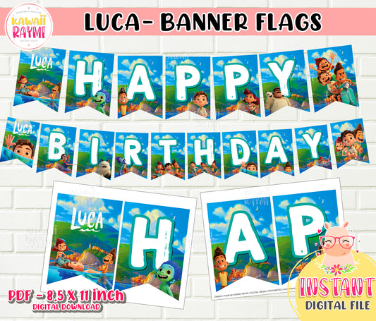 Luca Happy Birthday Banner Banderas