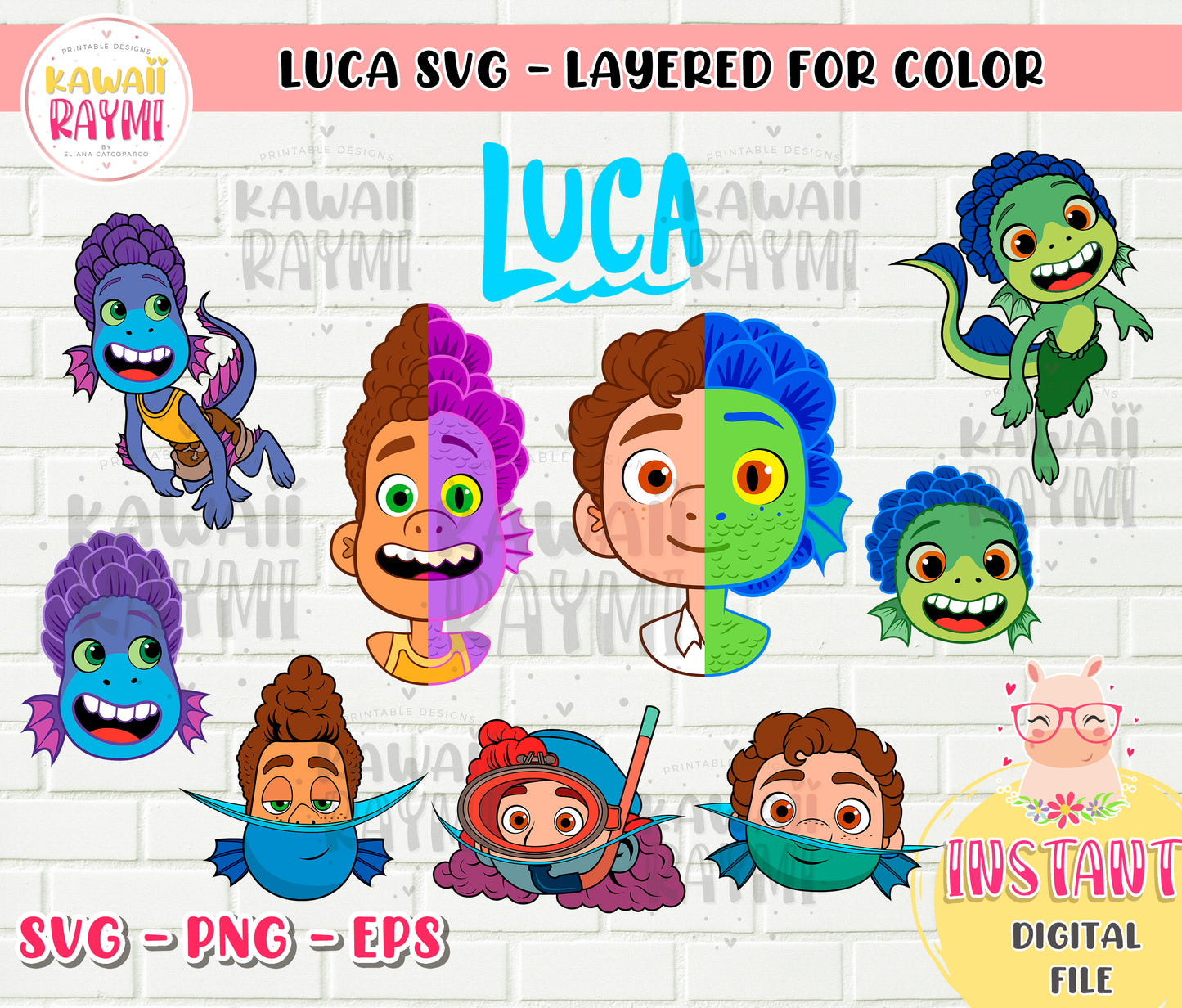 LUCA DISNEY Bundle SVG-PNG-EPS % OFERT - CRICUT FOR LAYERED -Instant Download LUCA