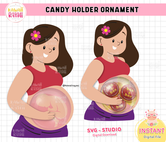 Día de las madres Candy holder ornament / Baby Shower Candy Holder / Mothers Day papercrafts / Candy ornament / Cricut SVG Candy Holder