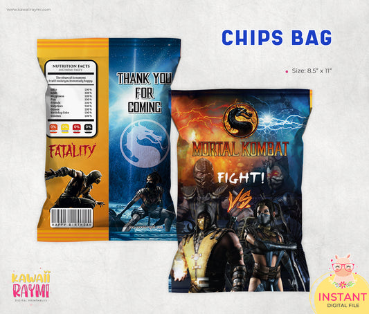 Mortal Kombat chips bag, instant download