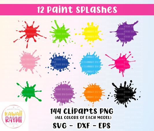 Salpicaduras de pintura svg, cricut, Salpicadura de pintura SVG, Paquete, Splats de pintura Svg, Svg de pintura, Clipart, Vector