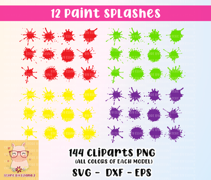 Salpicaduras de pintura svg, cricut, Salpicadura de pintura SVG, Paquete, Splats de pintura Svg, Svg de pintura, Clipart, Vector
