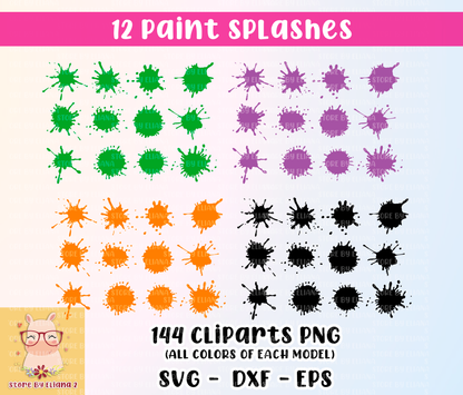 Salpicaduras de pintura svg, cricut, Salpicadura de pintura SVG, Paquete, Splats de pintura Svg, Svg de pintura, Clipart, Vector