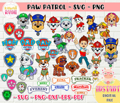 Paquete de Patrulla Canina SVG - CRICUT-LAYERED