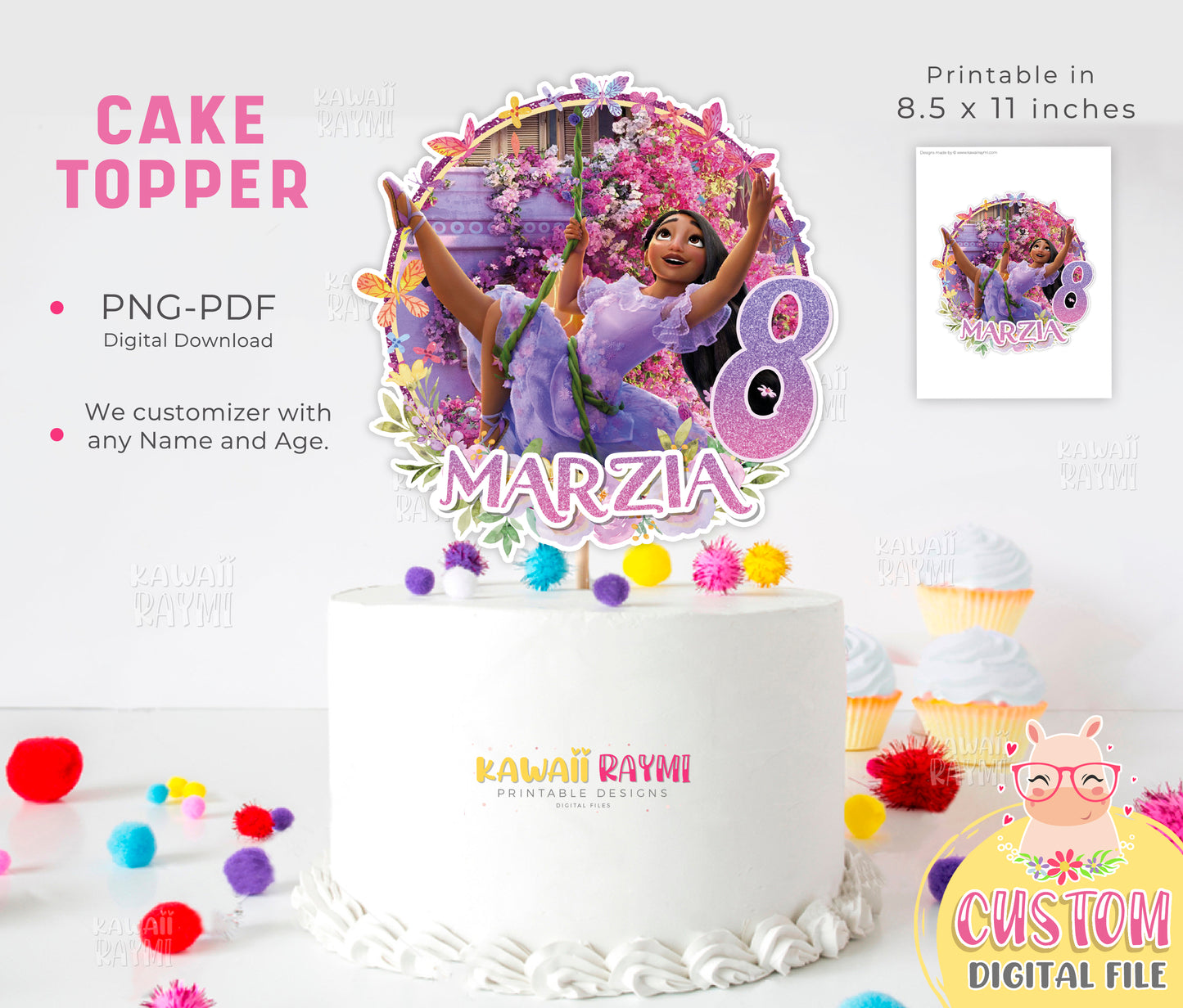 Encanto Cake Topper printable, Isabella Encanto Centerpiece, Encanto BIRTHDAY,Encanto diy cake