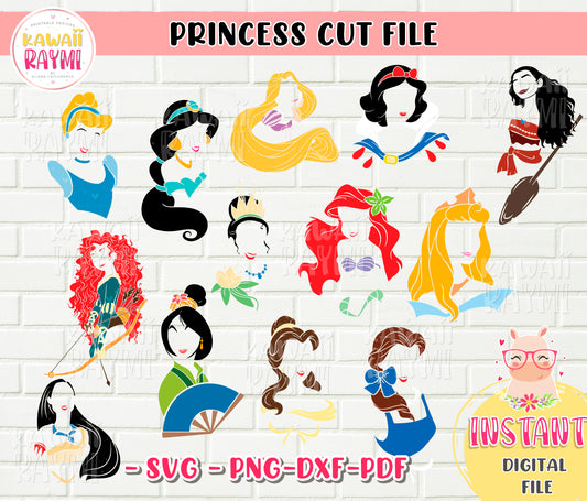 DISNEY PRINCESS SVG-CUT FILE-LAYERED-PRINCESS CRICUT