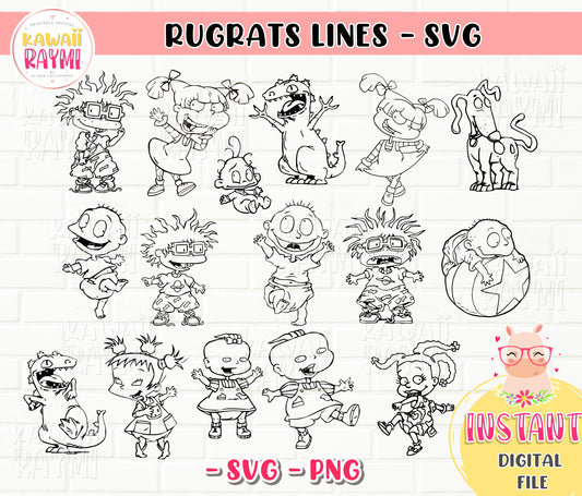 Rugrats lines SVG-PNG-Cricut-Cut file-Instant Download