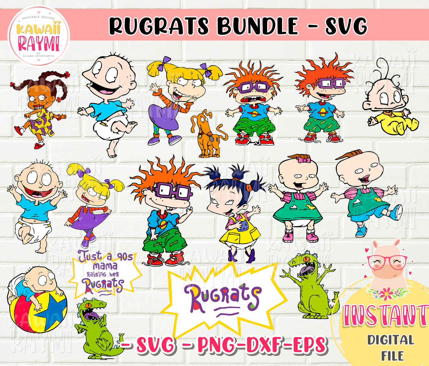 Rugrats bundle SVG- Rugrats clipart, just a 90s mama raising her rugrats, cricut svg, PNG-SVG