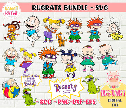 Rugrats bundle SVG- Rugrats clipart, just a 90s mama raising her rugrats, cricut svg, PNG-SVG
