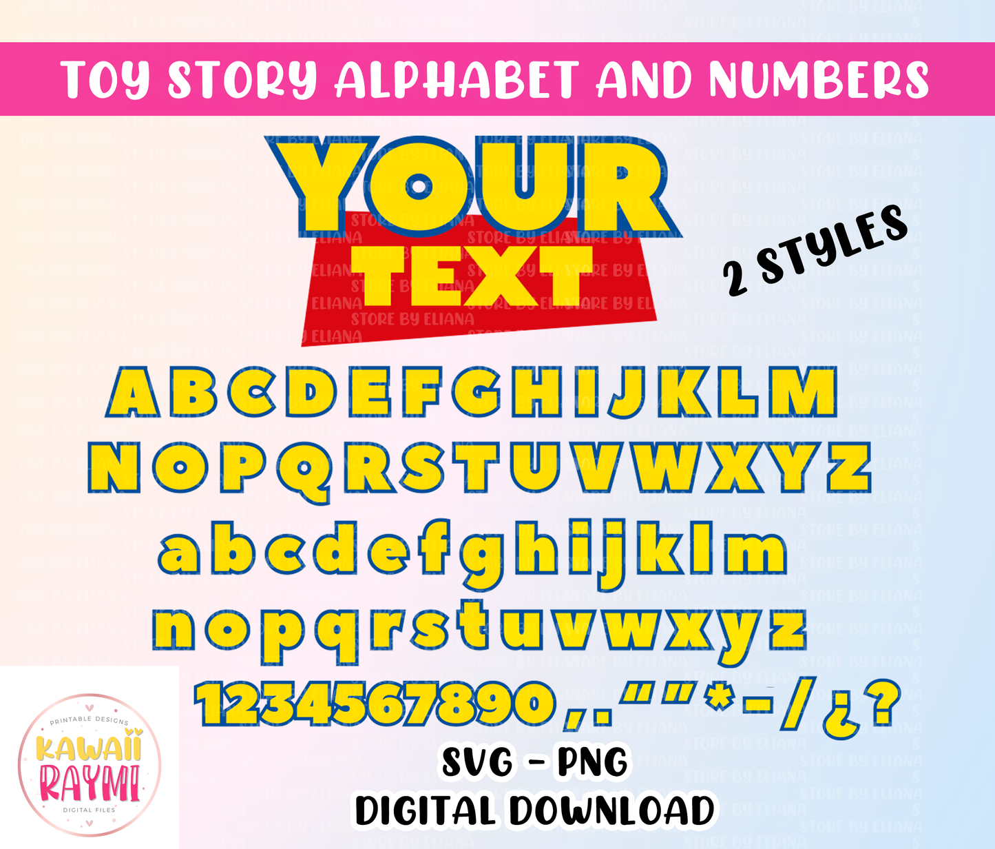 Toy story font svg, toy story alphabet and numbers svg, png, cricut, cut file, instant download