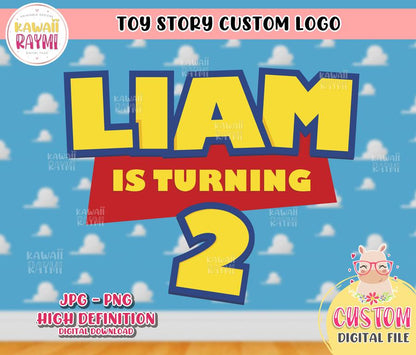 Toy story custom logo, birthday logo toy story