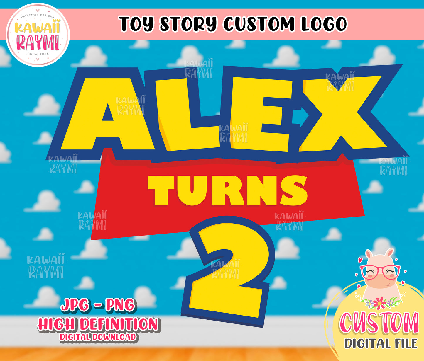 Toy story custom logo, birthday logo toy story