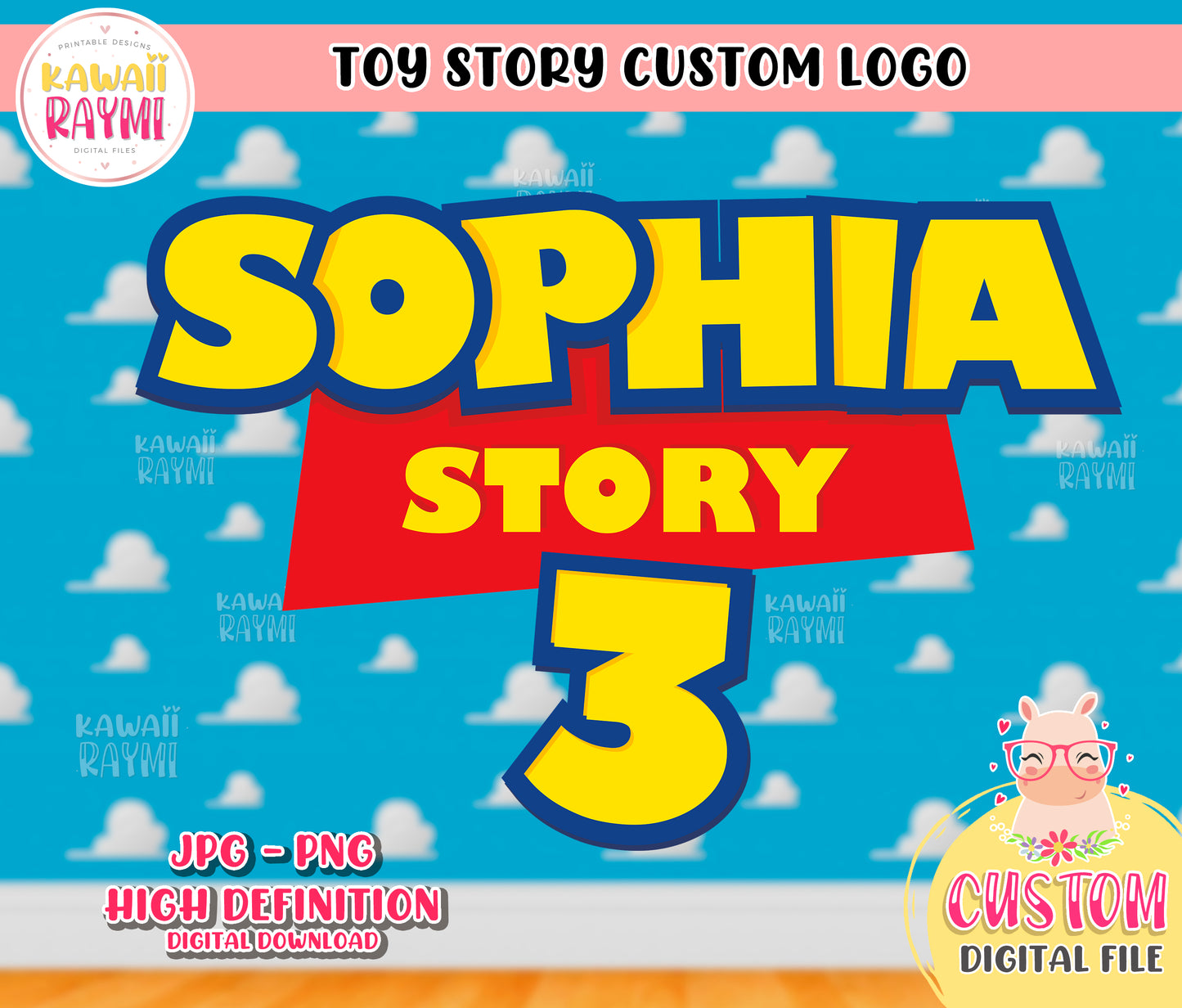 Toy story custom logo, birthday logo toy story