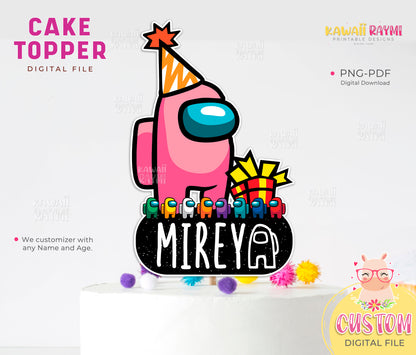 AMONG US custom cake topper Digital file, GAMER among us