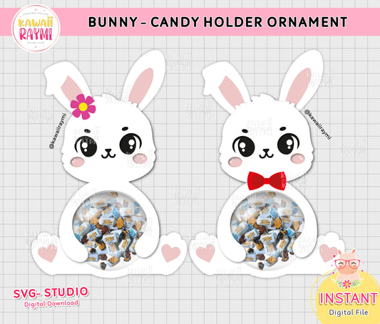 Bunny candy holder template, candy holder bunny svg, studio, bunny candy holder ornament template, digital file