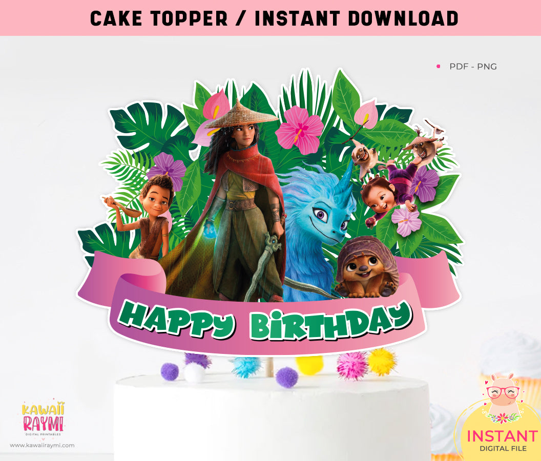 Raya the last dragon Cake Topper - INSTANT Digital Download
