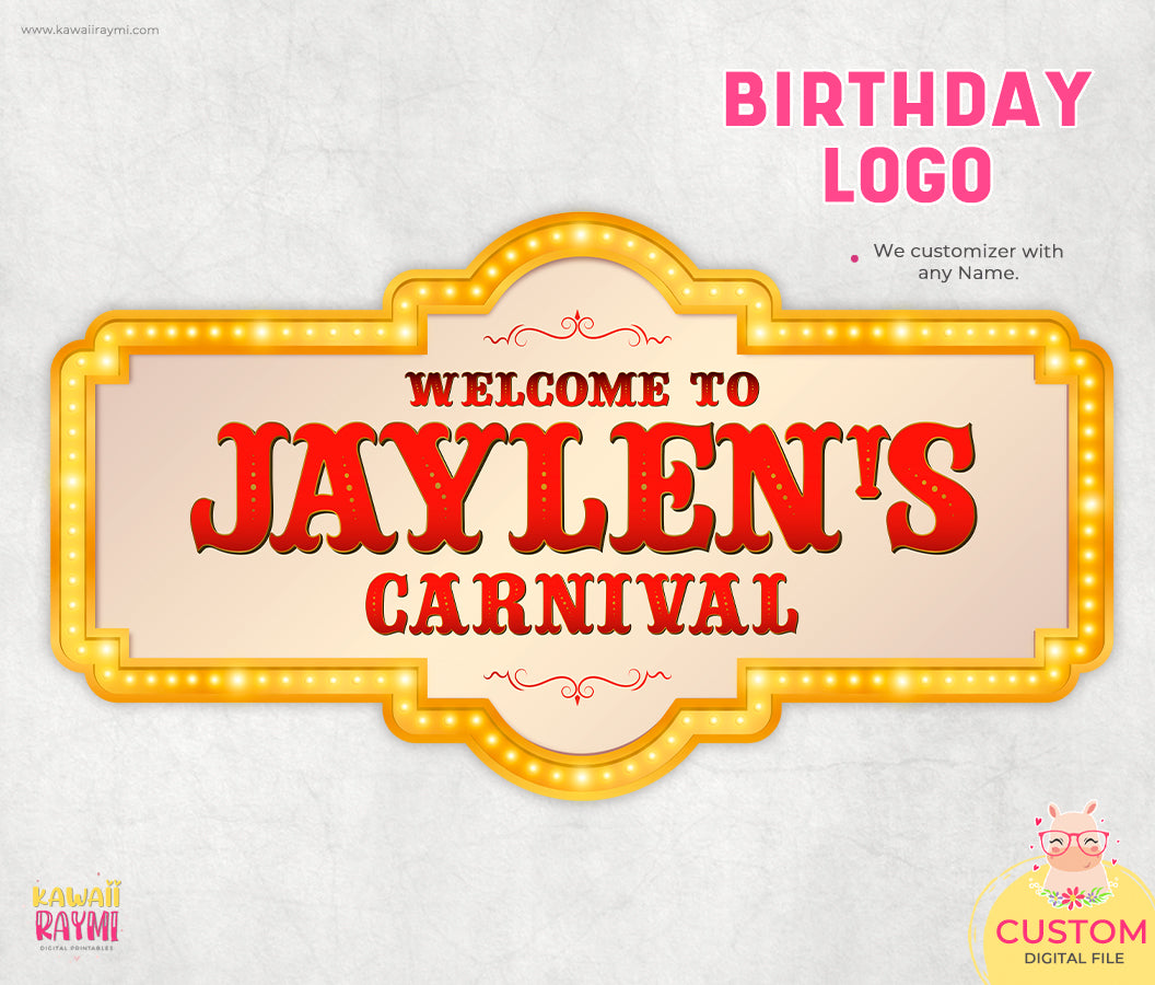 Circus carnival custom sign, circus custom logo
