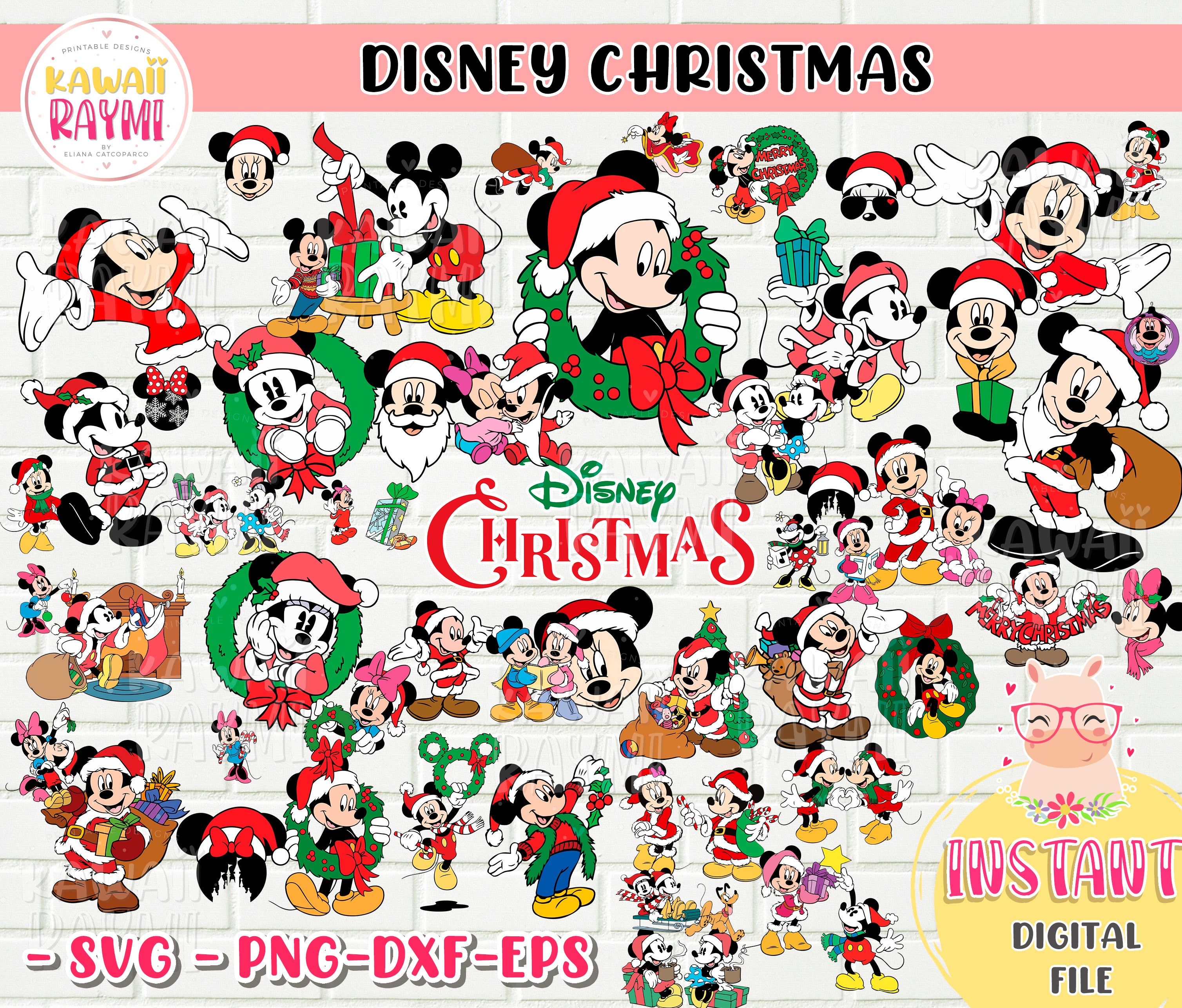 DISNEY CHRISTMAS SVG-MICKEY MINNIE MOUSE-CRICUT – Kawaii Raymi