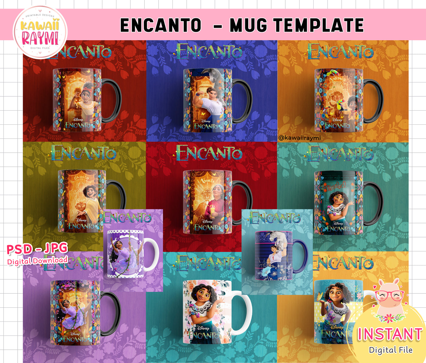 Encanto mug template, psd, jpg encanto templates sublimation, mockups