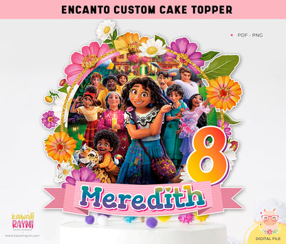 Topper de pastel personalizado imprimible Encanto, Mirabel