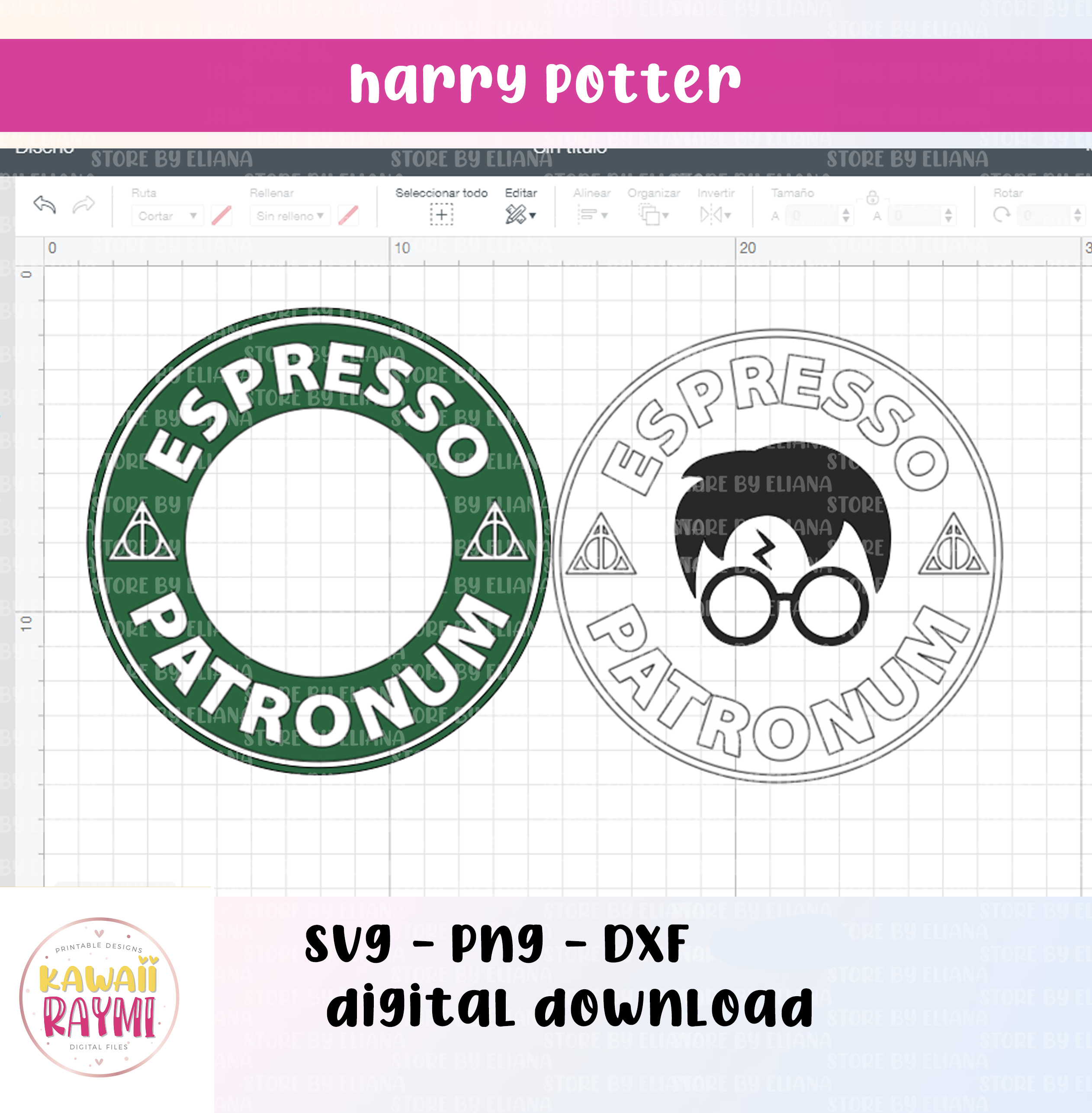 Harry Potter espresso patronum starbucks SVG, png, cricut, dxf, instan ...