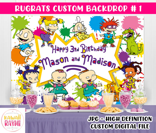 Telón de fondo personalizado de Rugrats, archivo digital, rugrats de fiesta de cumpleaños, rugrats de fondo personalizado