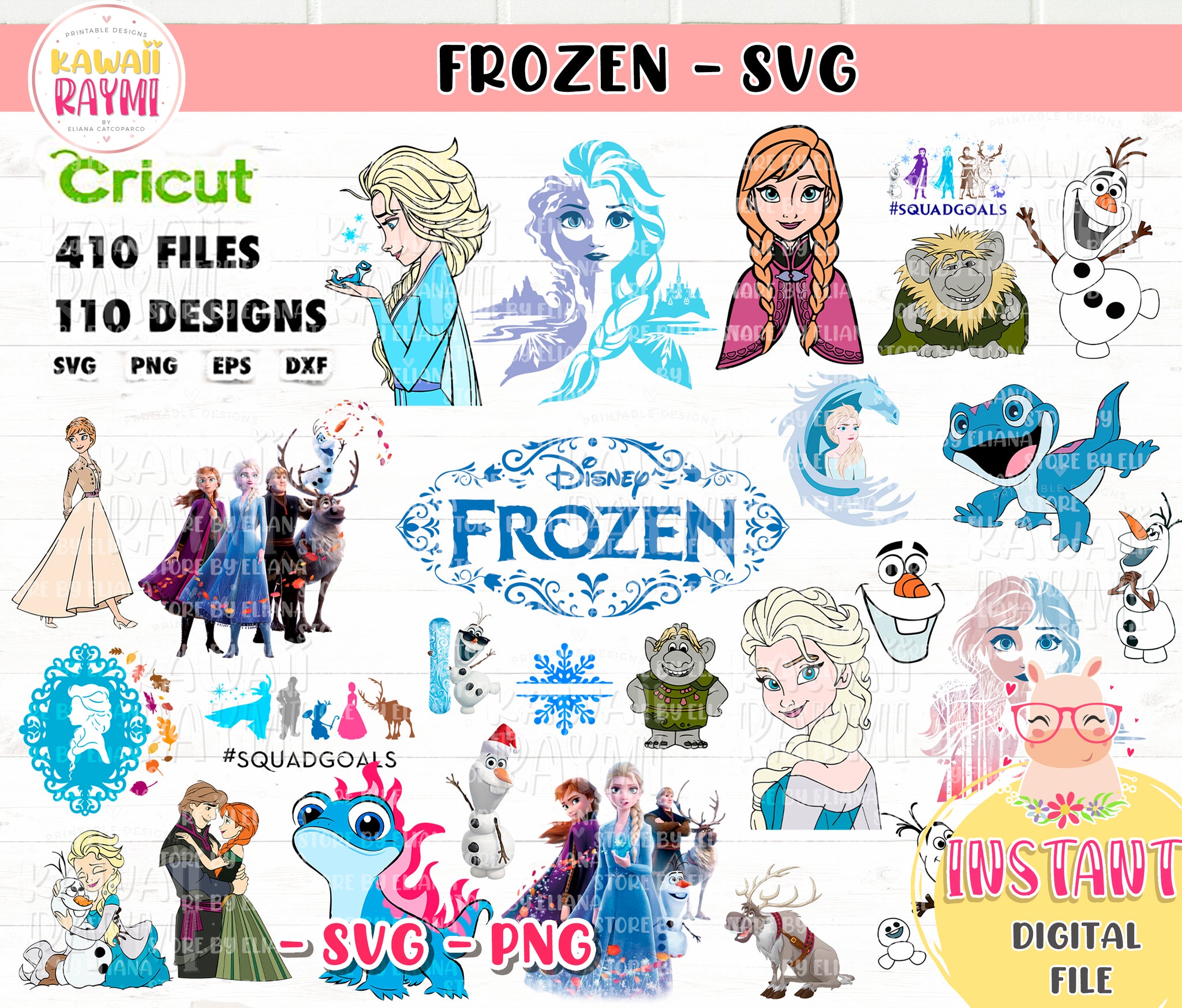 FROZEN BUNDLE SVG - CRICUT - CUT FILE-CLIPART-INSTANT DOWNLOAD – Kawaii ...