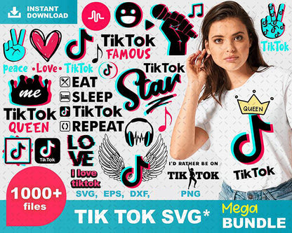 Tik tok svg bundle - Cricut cut file-tik tok social media