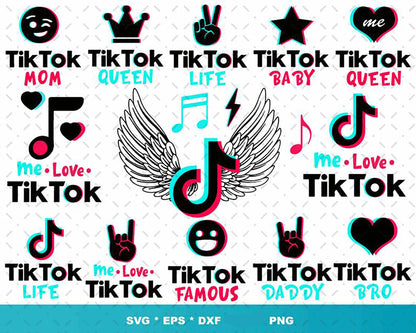 Tik tok svg bundle - Cricut cut file-tik tok social media