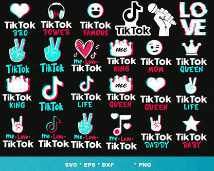 Tik tok svg bundle - Cricut cut file-tik tok social media