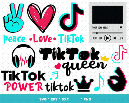 Tik tok svg bundle - Cricut cut file-tik tok social media