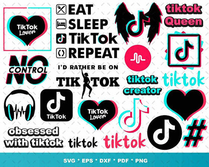 Tik tok svg bundle - Cricut cut file-tik tok social media