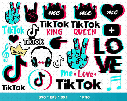 Tik tok svg bundle - Cricut cut file-tik tok social media