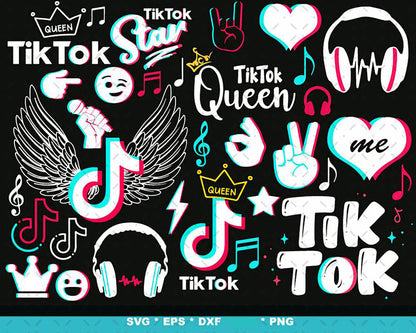 Tik tok svg bundle - Cricut cut file-tik tok social media