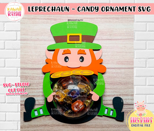 Candy holder St Patrick's, leprechaun candy holder, Cut File svg, studio