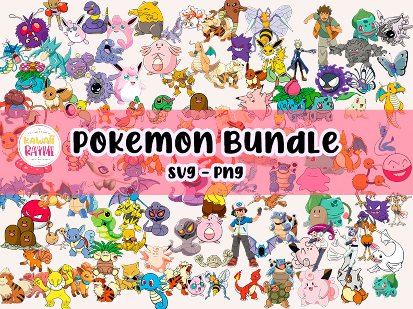 Pokemon bundle SVG - PNG - Pokemon cliparts