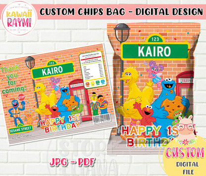 Sesame Street custom Chips bag DIGITAL FILE
