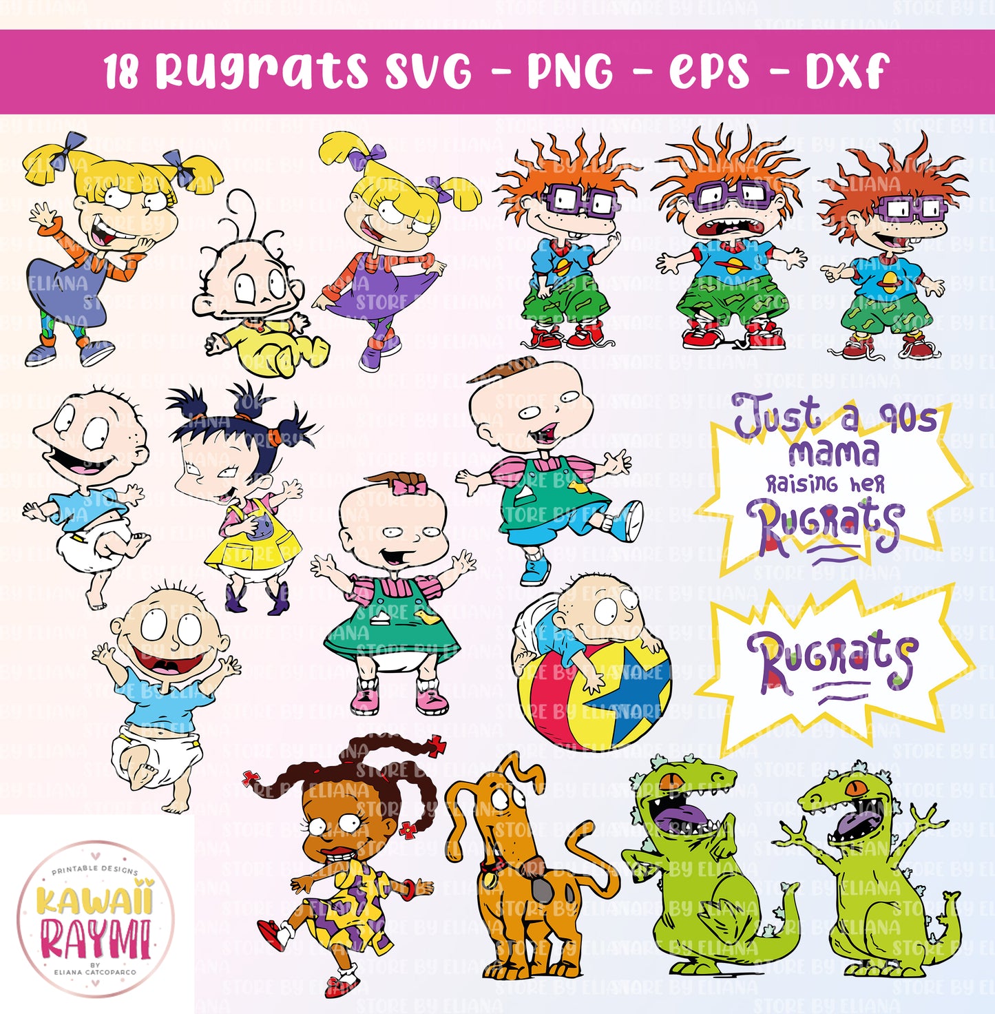 Rugrats bundle SVG- Rugrats clipart, just a 90s mama raising her rugrats, cricut svg, PNG-SVG