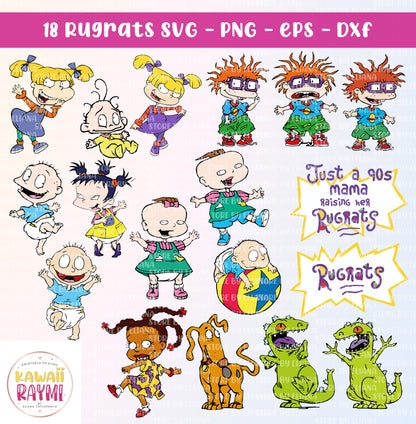 Rugrats bundle SVG- Rugrats clipart, just a 90s mama raising her rugrats, cricut svg, PNG-SVG