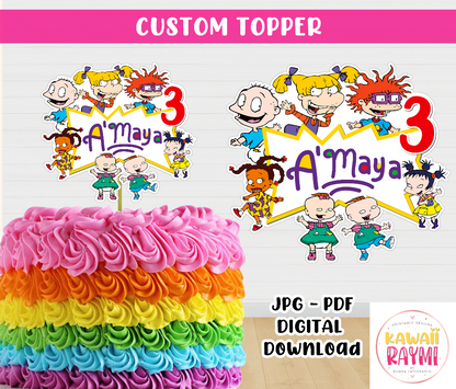 RUGRATS Cake Topper Imprimible, Rugrats Imprimible, Archivo Digital Rugrats, Rugrats Digital Cake Topper