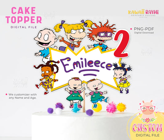 RUGRATS Cake Topper Imprimible, Rugrats Imprimible, Archivo Digital Rugrats, Rugrats Digital Cake Topper